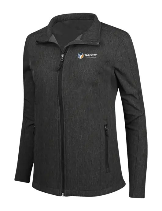 Black Charcoal Heather Womens Core Soft Shell Jacket w/Talcott Logo
