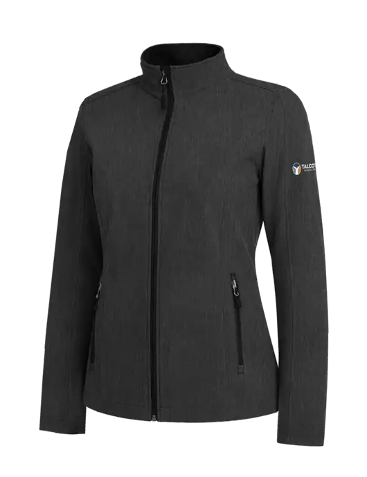 Black Charcoal Heather Womens Core Soft Shell Jacket w/Talcott Logo