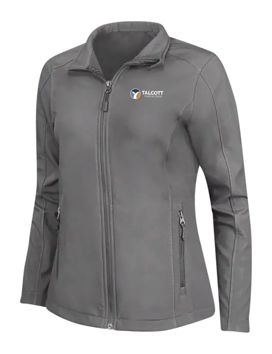 Medium Grey Womens Core Soft Shell Jacket w/Talcott Logo