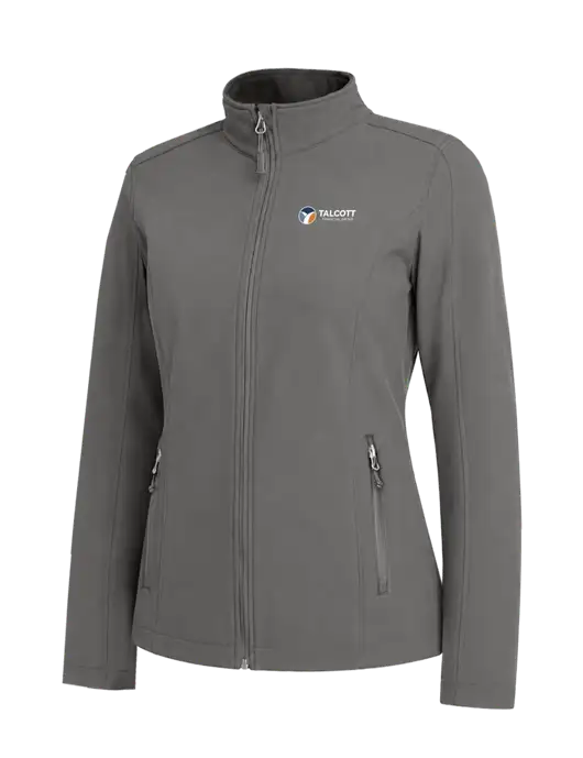 Medium Grey Womens Core Soft Shell Jacket w/Talcott Logo