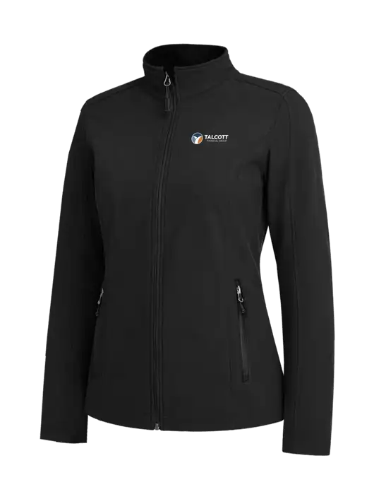 Black Womens Core Soft Shell Jacket w/Talcott Logo