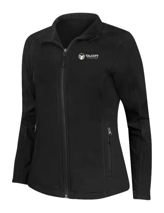 Black Womens Core Soft Shell Jacket w/Talcott Logo