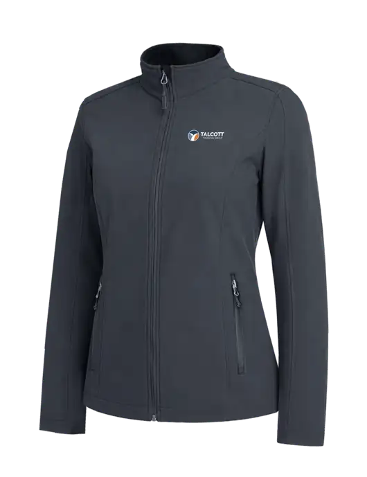 Charcoal Grey Womens Core Soft Shell Jacket w/Talcott Logo