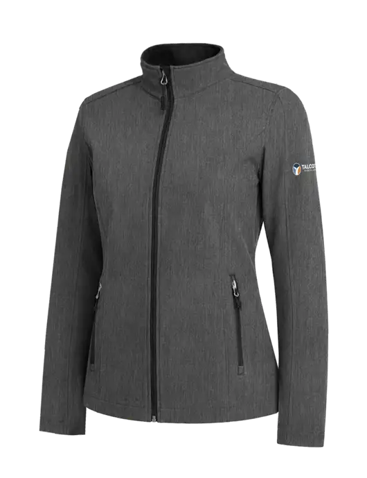 Medium Grey Heather Womens Core Soft Shell Jacket w/Talcott Logo