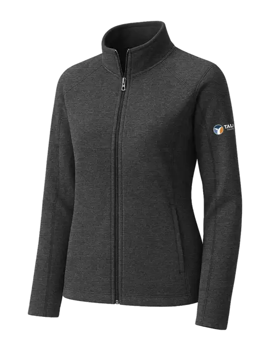 Charcoal Womens Heather Microfleece Full-Zip Jacket w/Talcott Logo