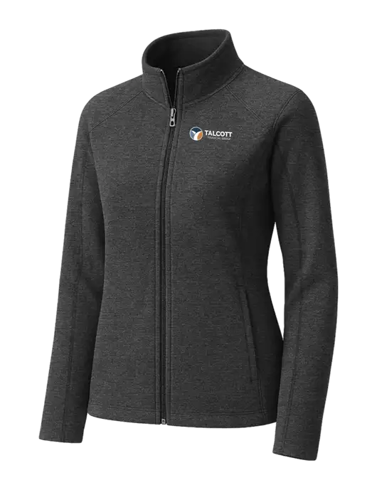Charcoal Womens Heather Microfleece Full-Zip Jacket w/Talcott Logo