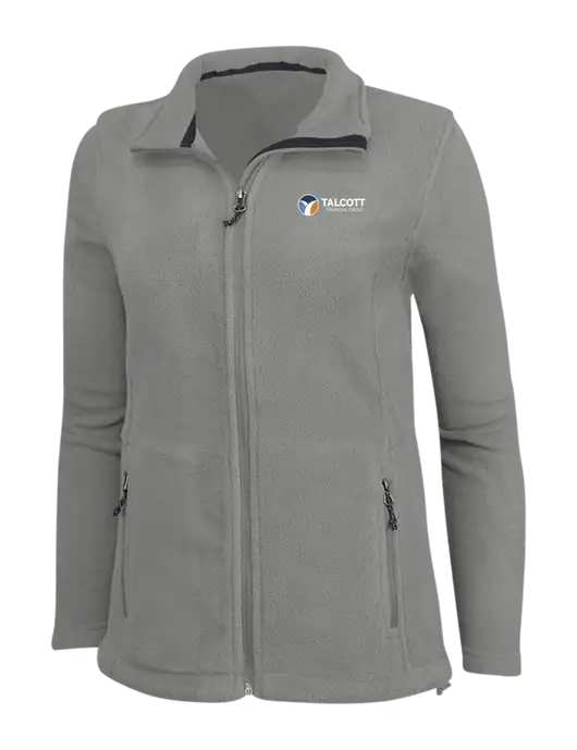 Womens Medium Grey Fleece Jacket w/Talcott Logo