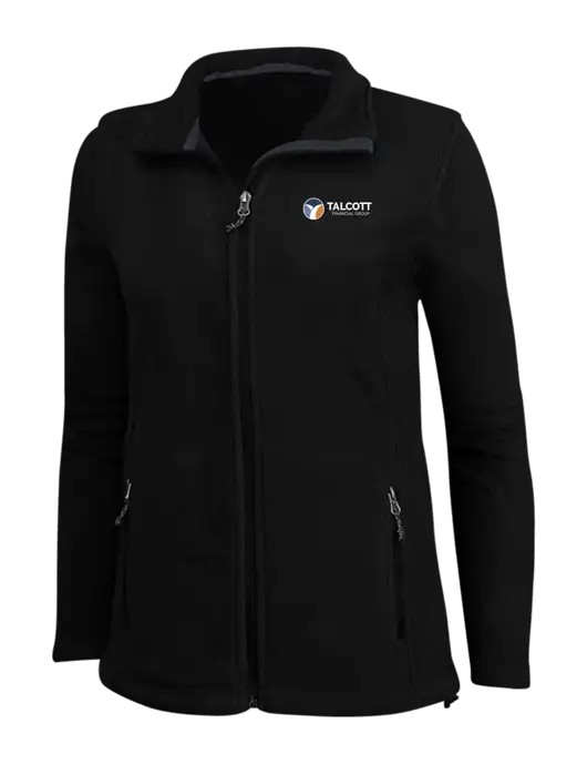 Womens Black Fleece Jacket w/Talcott Logo
