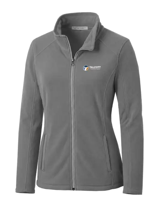 Medium Grey Womens Microfleece Jacket w/Talcott Logo