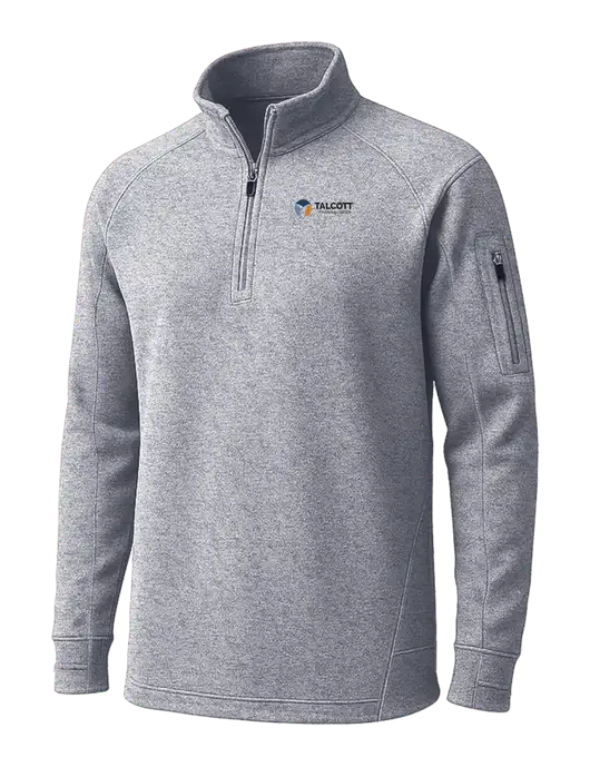 Grey Heather Tech Fleece 1/4 Zip Pullover w/Talcott Logo