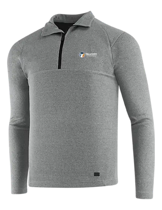 OGIO Petrol Grey Heather Transition 1/4 Zip Pullover w/Talcott Logo