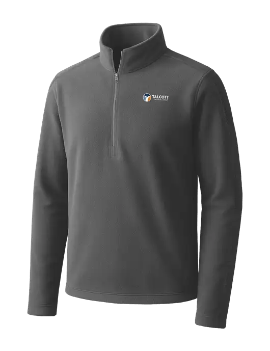 Medium Grey Microfleece 1/2 Zip Pullover w/Talcott Logo