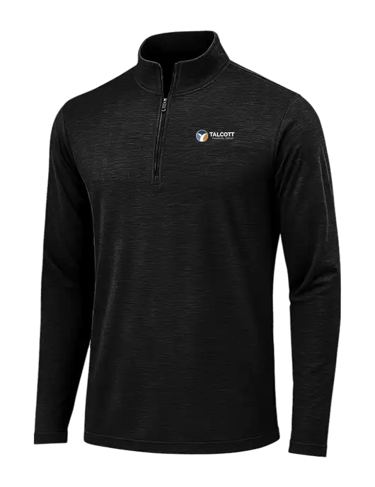 Black Triad Solid Posicharge Tri-Blend Wicking 1/4 Zip Pullover w/Talcott Logo