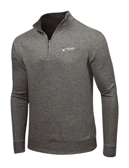 Charcoal Heather/Medium Heather Grey Interlock 1/4 Zip w/Talcott Logo
