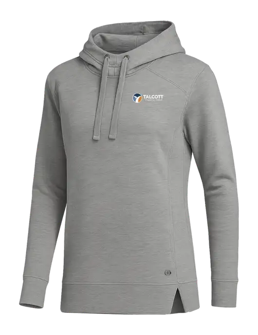 OGIO Heather Grey Womens Luuma Pullover Fleece Hoodie w/Talcott Logo