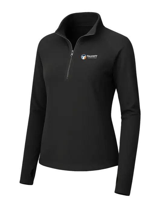 Womens Black Microfleece 1/2 Zip Pullover w/Talcott Logo