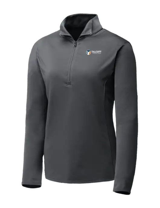Dark Grey Womens Posicharge Competitor ¼ Zip Pullover w/Talcott Logo