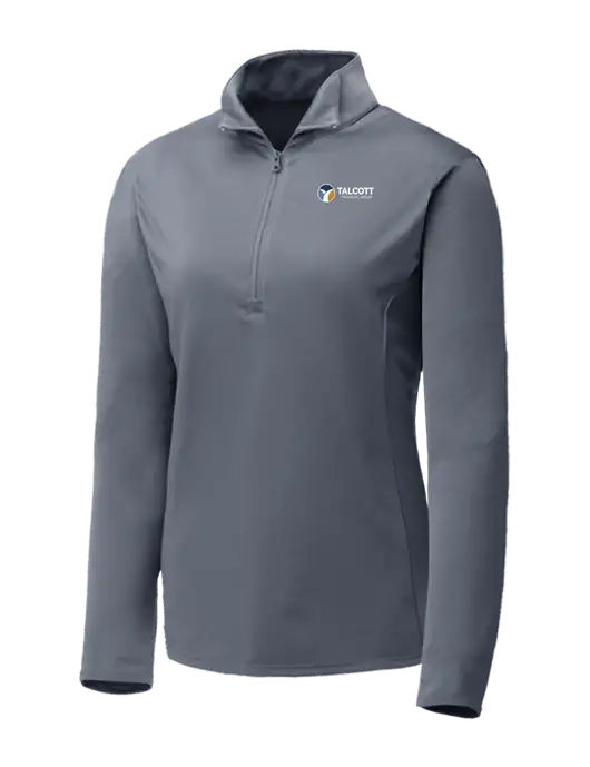 Medium Grey Womens Posicharge Competitor ¼ Zip Pullover w/Talcott Logo