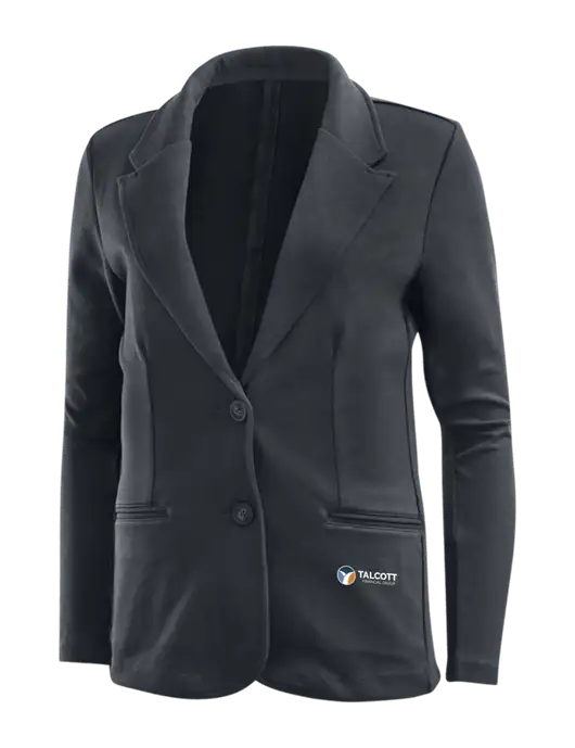 Charcoal Grey Womens Knit Blazer w/Talcott Logo
