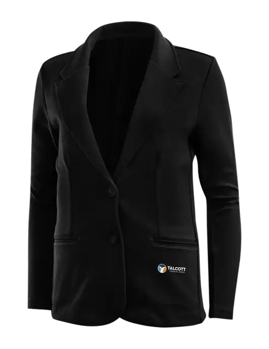Black Womens Knit Blazer w/Talcott Logo