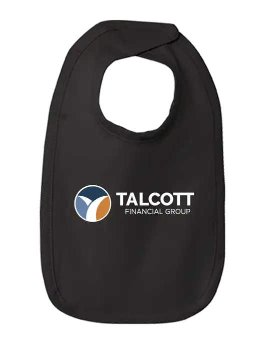 Rabbit Skins Black Infant Premium Jersey Bib w/Talcott Logo