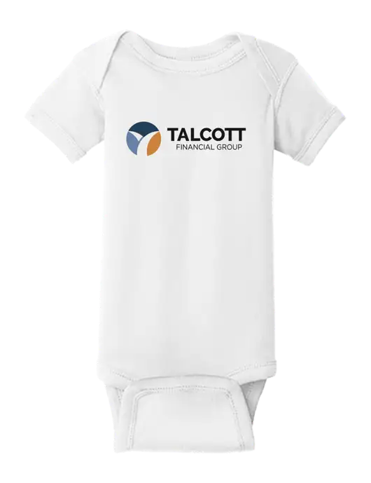 Rabbit Skins White Infant Short Sleeve Baby Rib Bodysuit w/Talcott Logo