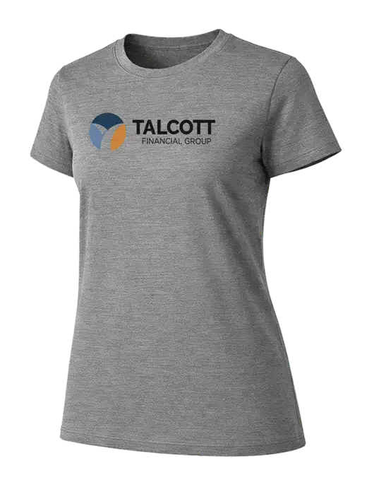 Womens Ring Spun Light Grey Heather 4.5 oz T-Shirt w/Talcott Logo