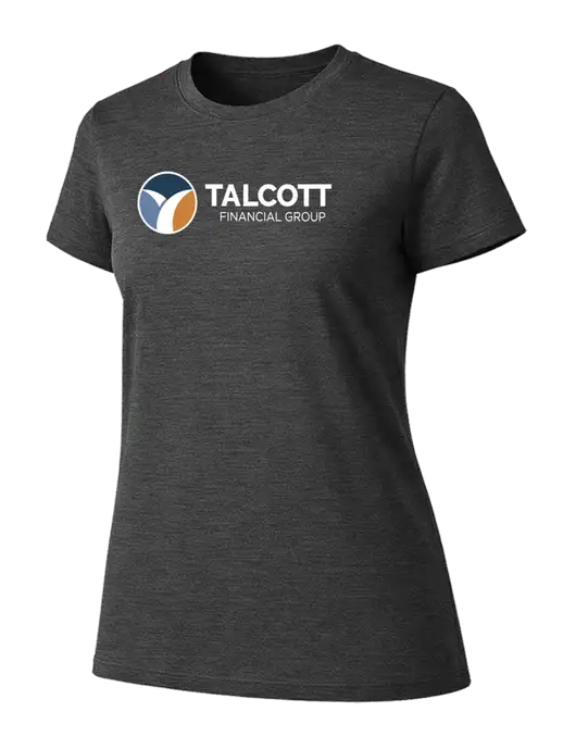 Womens Ring Spun Dark Heather Grey 4.5 oz T-Shirt w/Talcott Logo
