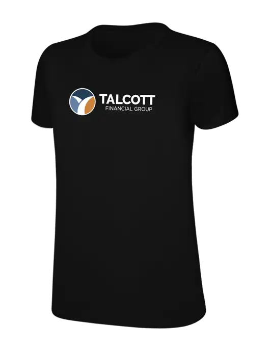 Womens Ring Spun Jet Black 4.5 oz T-Shirt w/Talcott Logo