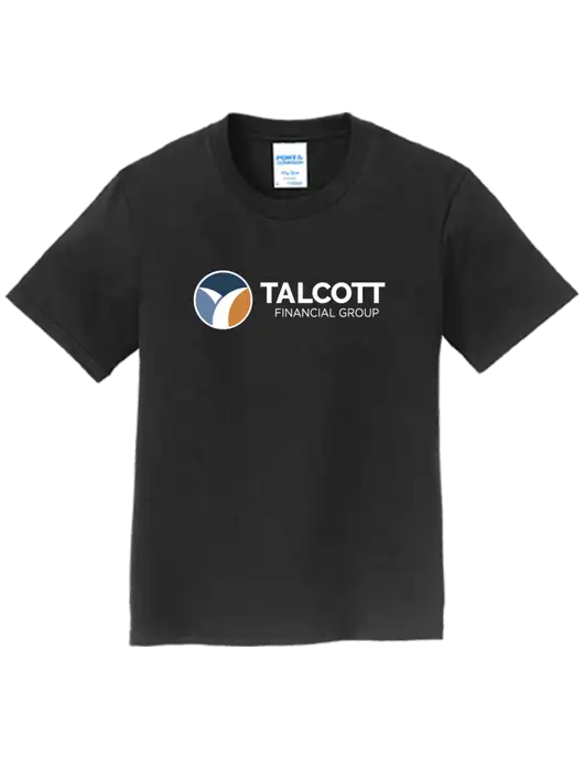 Youth Ring Spun Jet Black 4.5 oz T-Shirt w/Talcott Logo