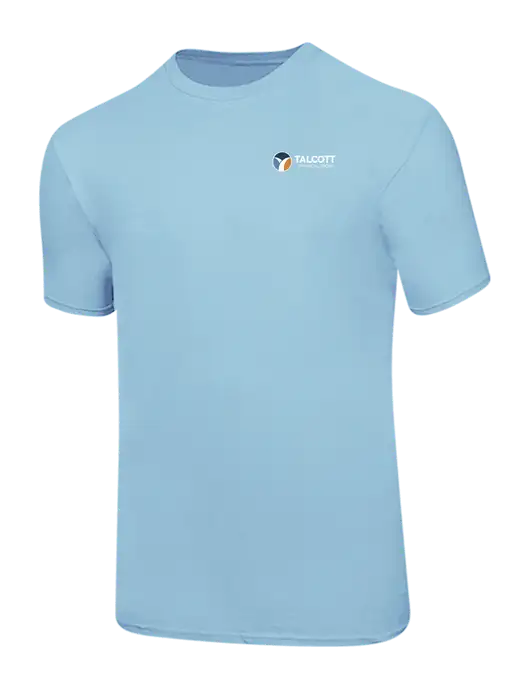 Ring Spun Light Blue 4.5 oz T-Shirt w/Talcott Logo