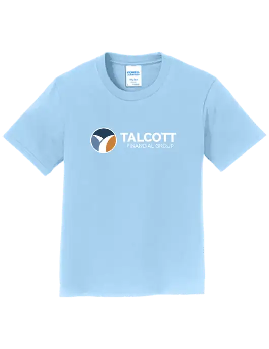 Youth Ring Spun Light Blue 4.5 oz T-Shirt w/Talcott Logo