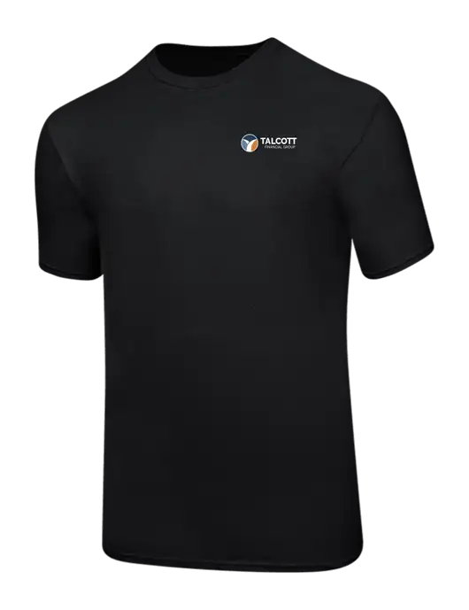 Ring Spun Jet Black 4.5 oz T-Shirt w/Talcott Logo