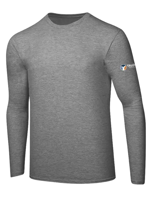 Ring Spun Light Heather Grey 4.5 oz Long Sleeve T-Shirt w/Talcott Logo