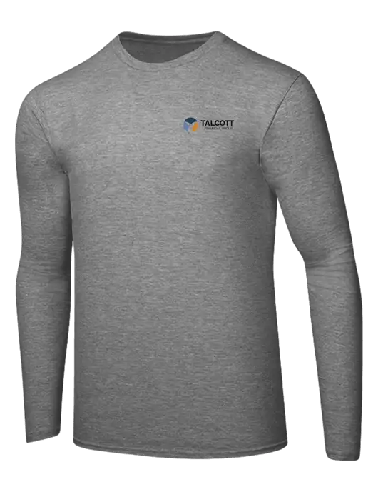 Ring Spun Light Heather Grey 4.5 oz Long Sleeve T-Shirt w/Talcott Logo
