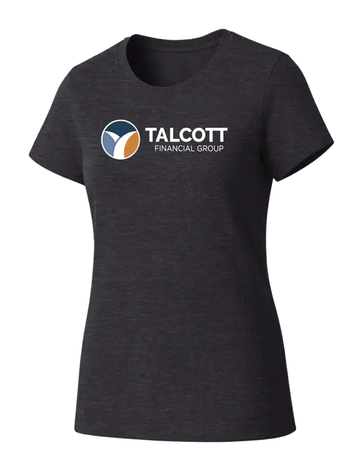 Womens Seriously Soft Heathered Charcoal T-Shirt w/Talcott Logo