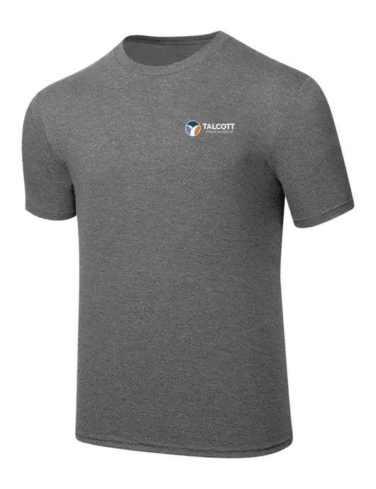 Simply Soft Heathered Medium Grey 4.5oz  Poly/Combed Ring Spun Cotton T-Shirt w/Talcott Logo