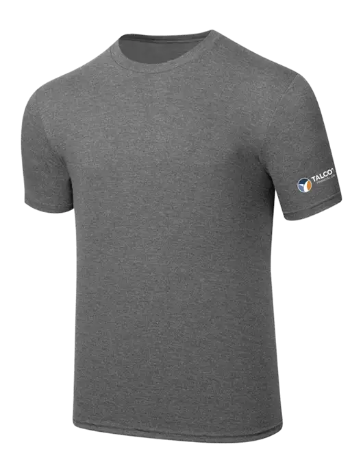 Simply Soft Heathered Medium Grey 4.5oz  Poly/Combed Ring Spun Cotton T-Shirt w/Talcott Logo