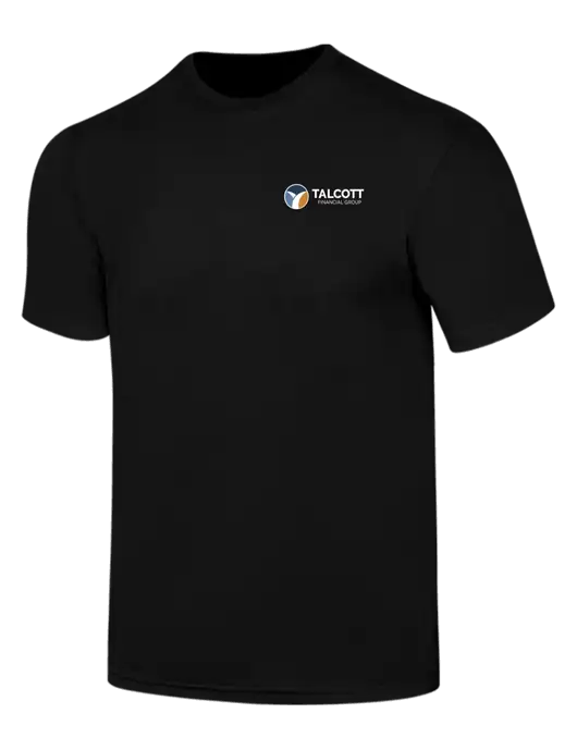 Simply Soft Black 4.5oz  Poly/Combed Ring Spun Cotton T-Shirt w/Talcott Logo