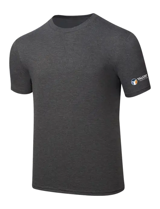 Simply Soft Heathered Charcoal 4.5oz  Poly/Combed Ring Spun Cotton T-Shirt w/Talcott Logo