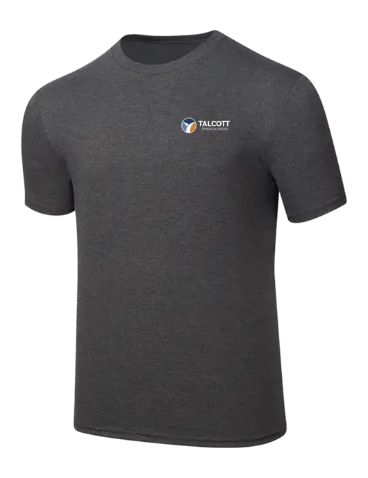 Simply Soft Heathered Charcoal 4.5oz  Poly/Combed Ring Spun Cotton T-Shirt w/Talcott Logo