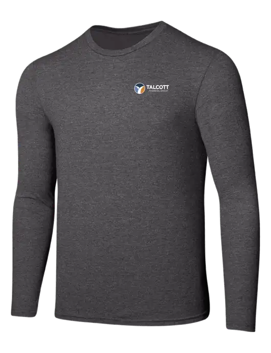 Seriously Soft Heathered Charcoal Long Sleeve T-Shirt w/Talcott Logo