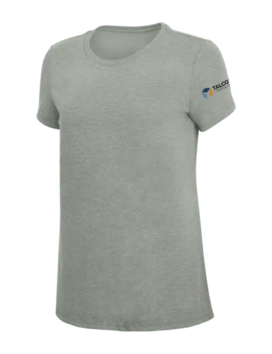 Womens Simply Soft Grey Frost 4.5oz  Poly/Combed Ring Spun Cotton T-Shirt w/Talcott Logo