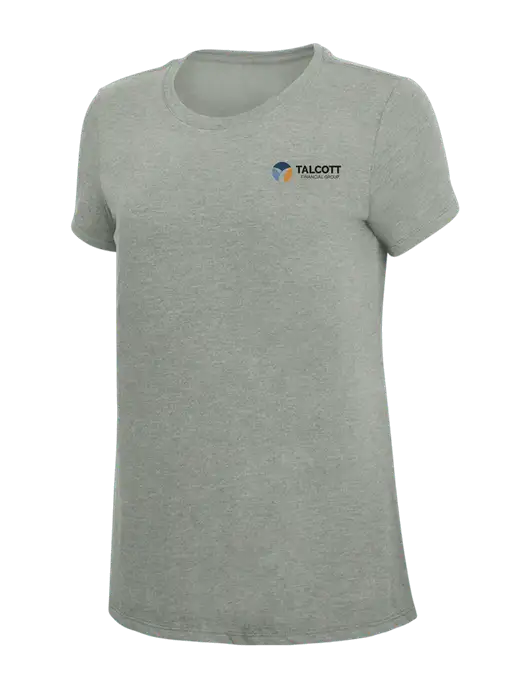 Womens Simply Soft Grey Frost 4.5oz  Poly/Combed Ring Spun Cotton T-Shirt w/Talcott Logo