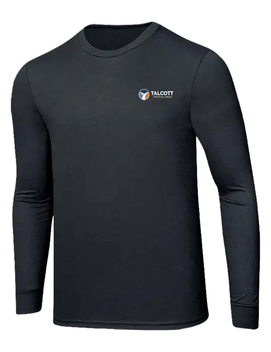 Simply Soft Long Sleeve Black Frost 4.5 oz, Poly/Combed Ring Spun Cotton T-Shirt w/Talcott Logo