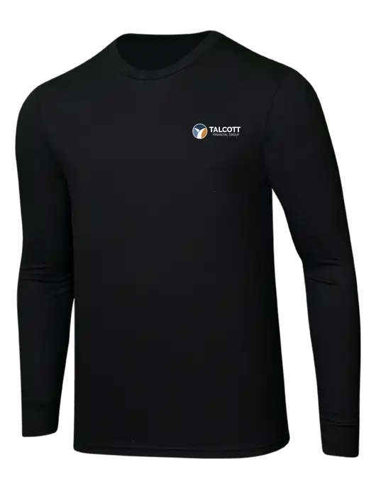 Simply Soft Long Sleeve Black 4.5 oz, Poly/Combed Ring Spun Cotton T-Shirt w/Talcott Logo