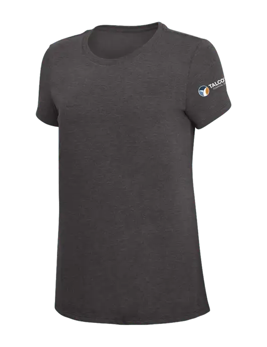 Womens Simply Soft Heather Charcoal 4.5oz  Poly/Combed Ring Spun Cotton T-Shirt w/Talcott Logo