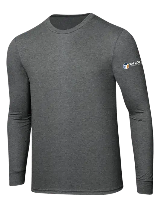 Simply Soft Long Sleeve Medium Grey Frost 4.5 oz, Poly/Combed Ring Spun Cotton T-Shirt w/Talcott Logo