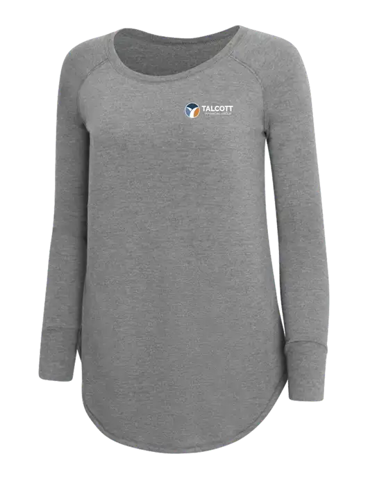 Womens Perfect Wide Collar Tunic Tri-Blend Grey Frost 4.5 oz T-Shirt w/Talcott Logo