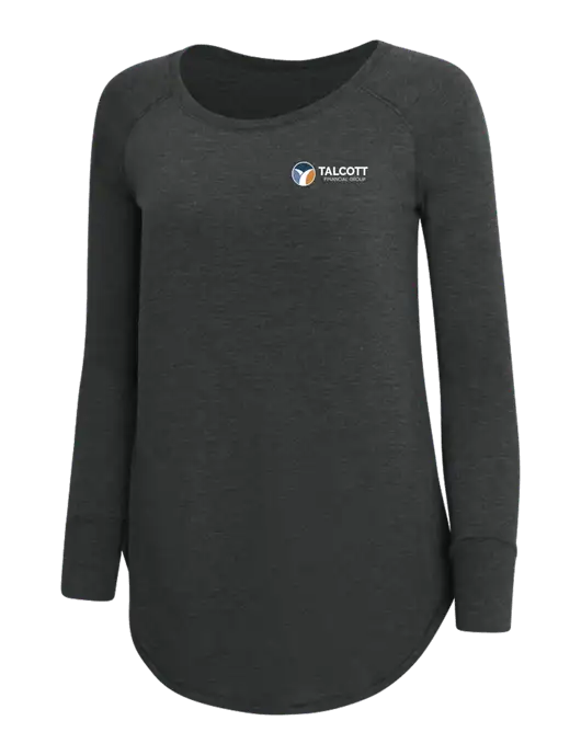 Womens Perfect Wide Collar Tunic Tri-Blend Black Frost 4.5 oz T-Shirt w/Talcott Logo